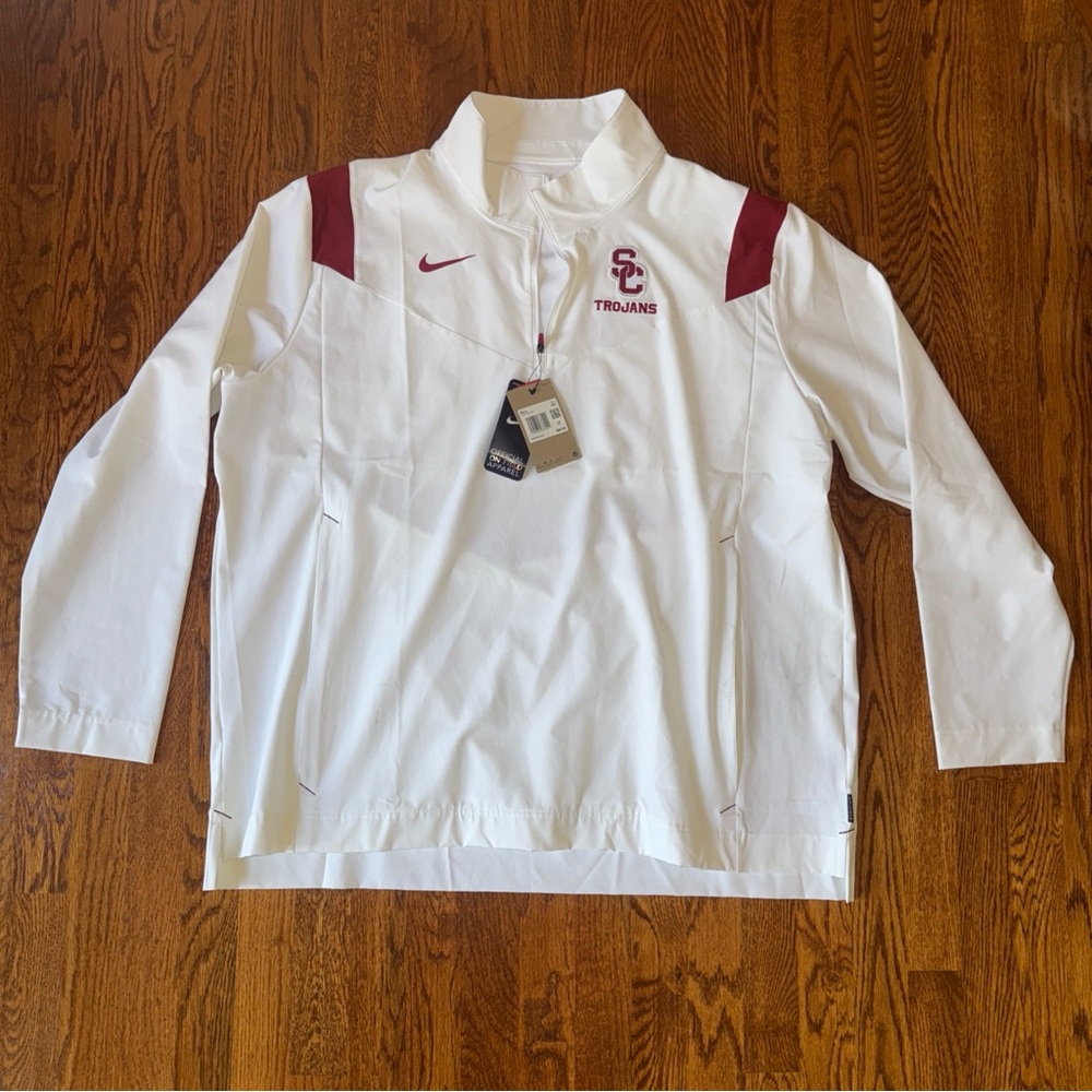 White and Red Nike USC Trojans Pullover